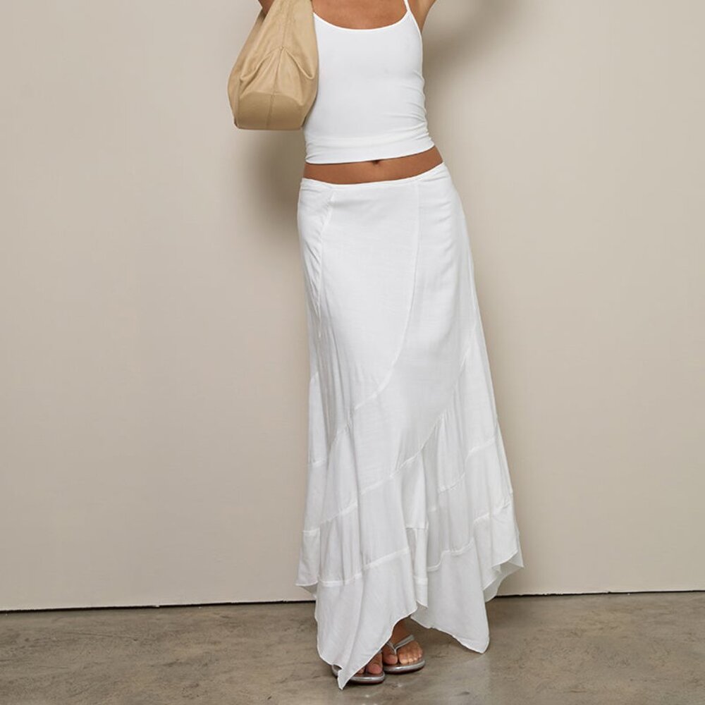 Motel Rocks Rombe Seamed Fairy Maxi Skirt in Ivory Size SS